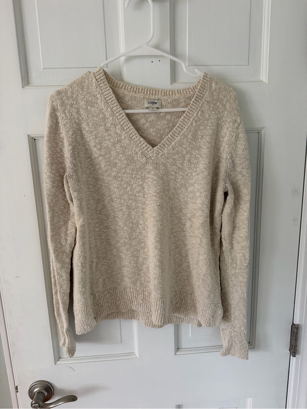 J. Crew Cream V-Neck Women's Beach Sweater
